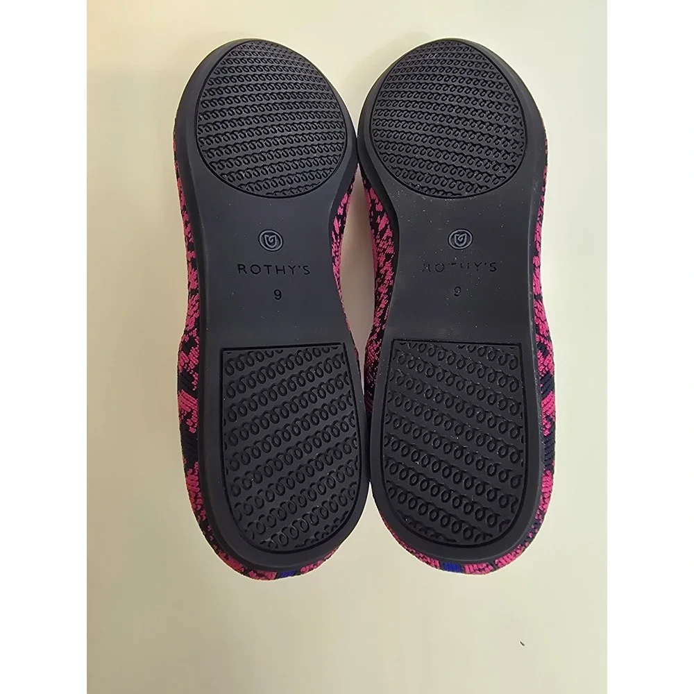 ROTHY'S Fuchsia‎ Navy Snake Print Loafers Flats Womens Size 9 New